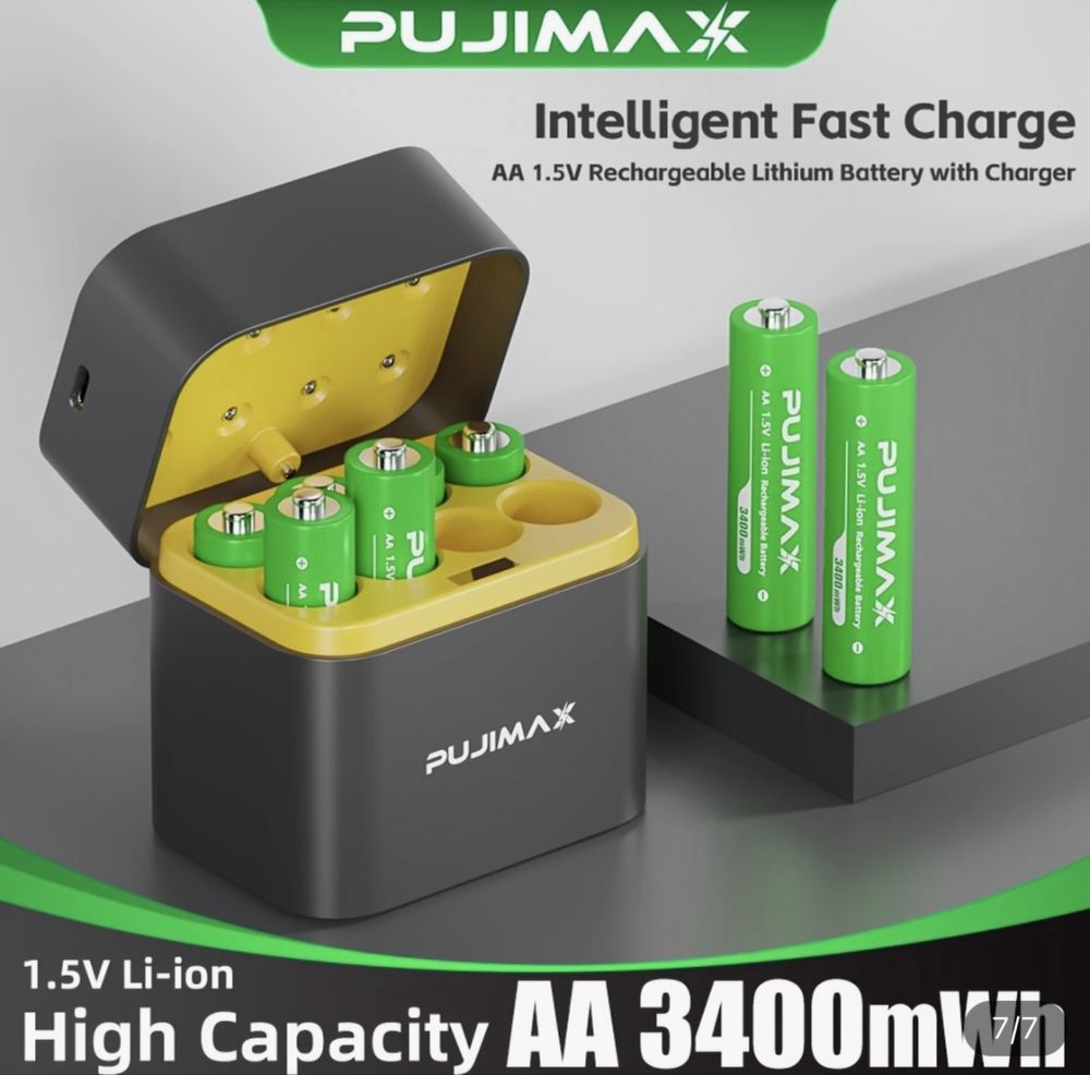 Акумулятори 8 шт батареї типу АА 3400mWh (2260mAh) з зарядним кейсом