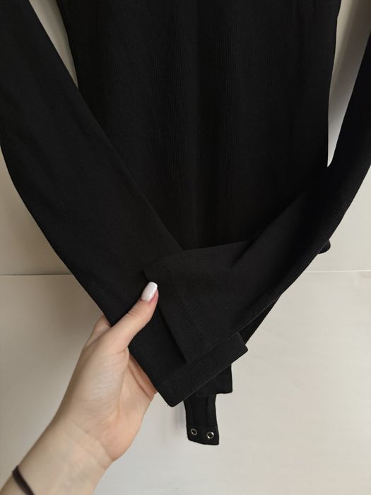 Базове Чорне боді Zara в рубчик Зара