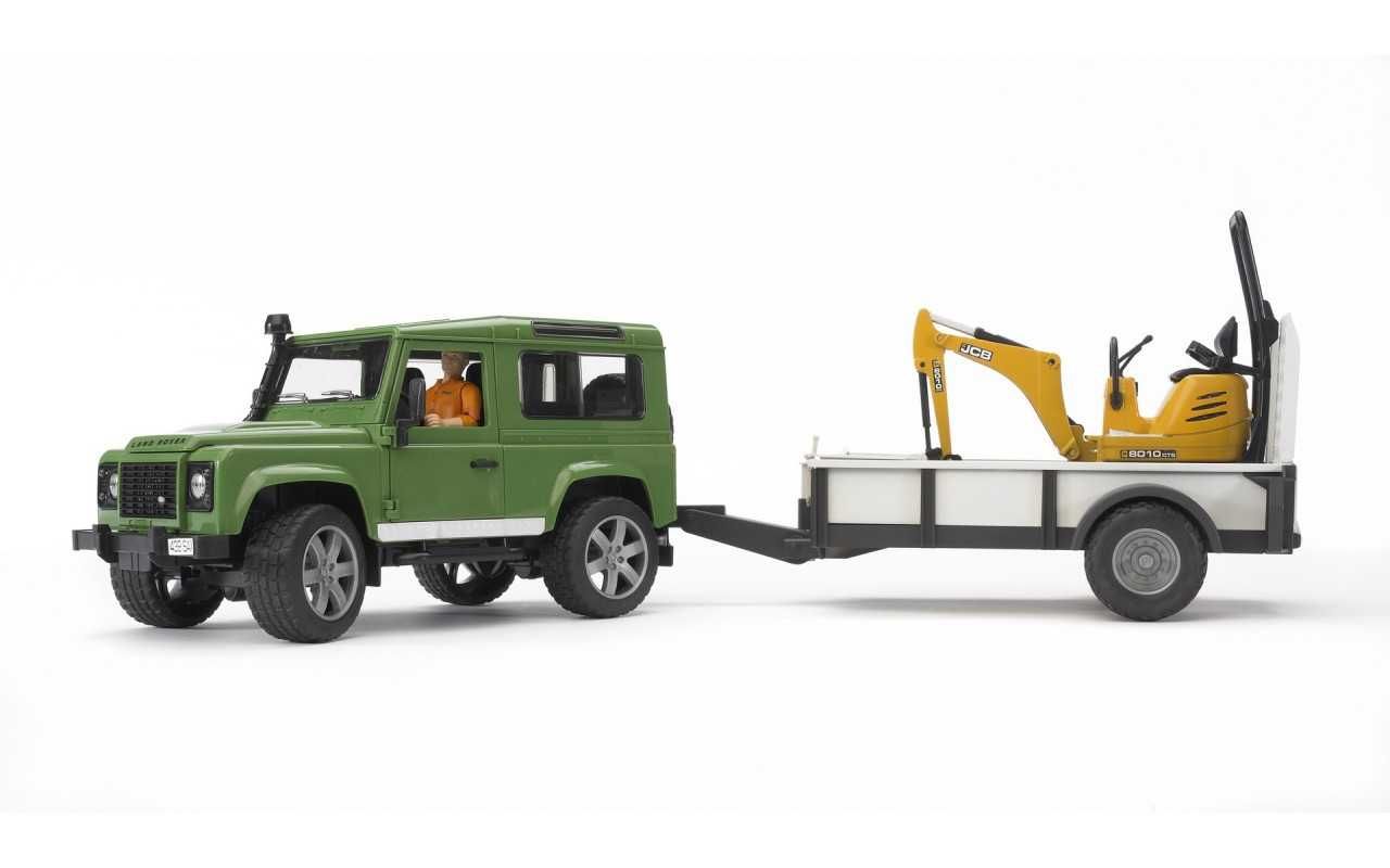Джип Land Rover 
 з причіпом, 
екскаватором 
та фігуркою Bruder 02593