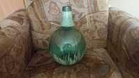 oryginalny wazon z zielonego  szkła( {a może jako butelka na wino}