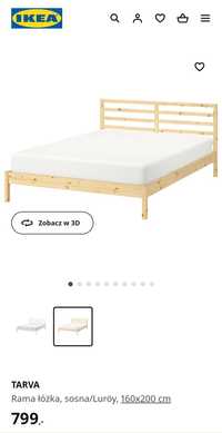 Łóżko Ikea Tarva + stelaż 160x200