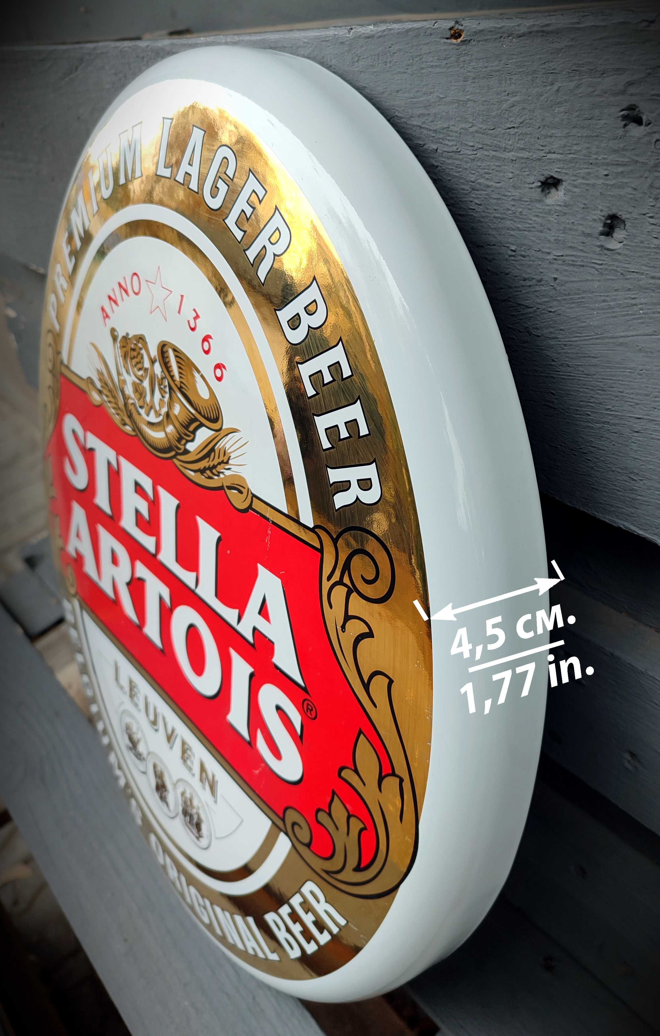 41x35cm Stella Artois Винтаж Табличка Эмаль Вывеска Знак Бар Металл