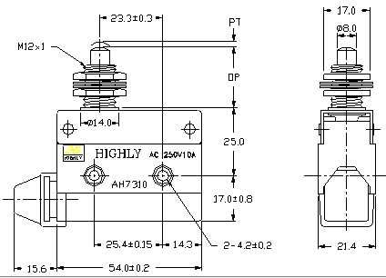 Концевые выключатели AH-7310 Highly 10А, 250В(Highlywell Limit switch)