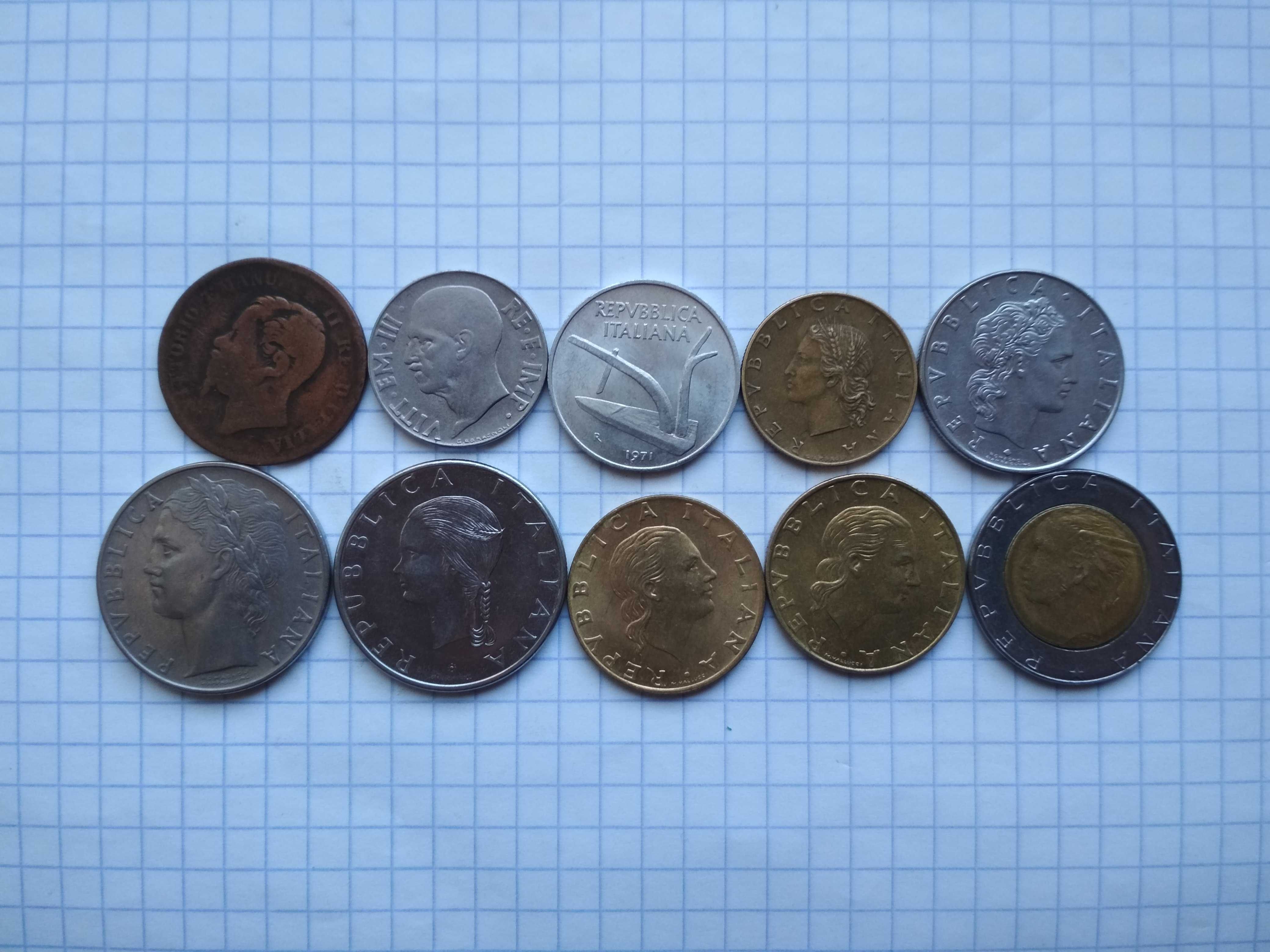 Монеты    Италии .