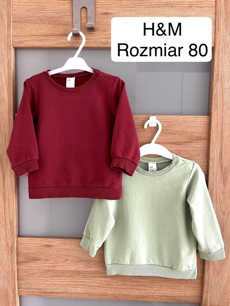 Zestaw 2-pak bawełniane bluzy H&M rozmiar 80