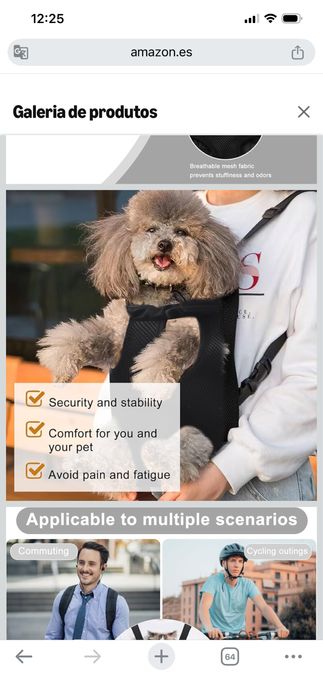 Mochila nova para transporte de caes pequenos