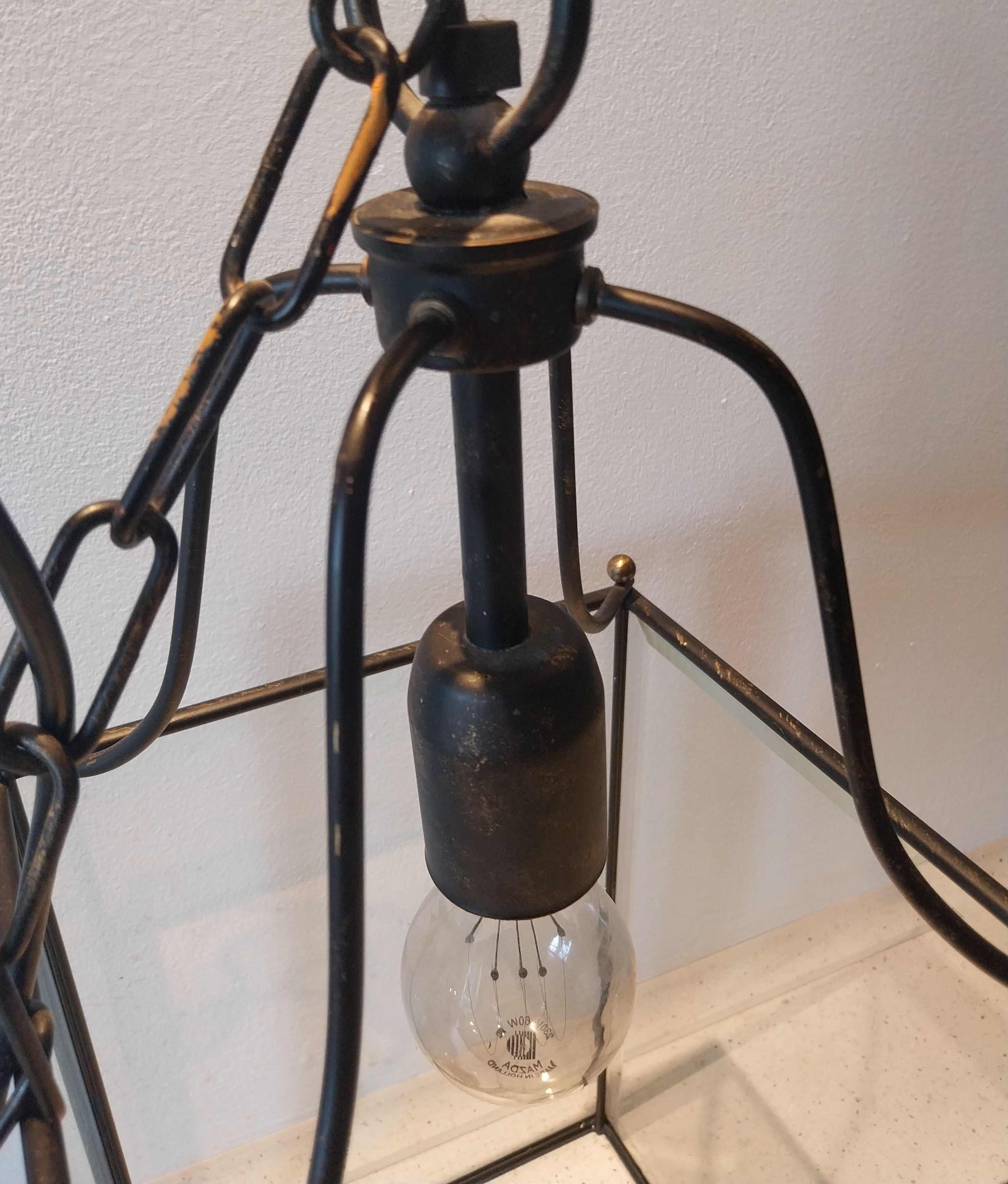 Lampa ef frantzen mosiądz krysztal 70s