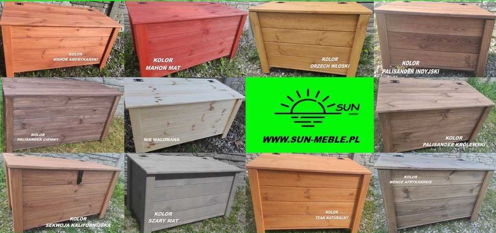 Skrzynia Kufer drewniany KOLOR 90x40x50- pokój sypialnia taras balkon
