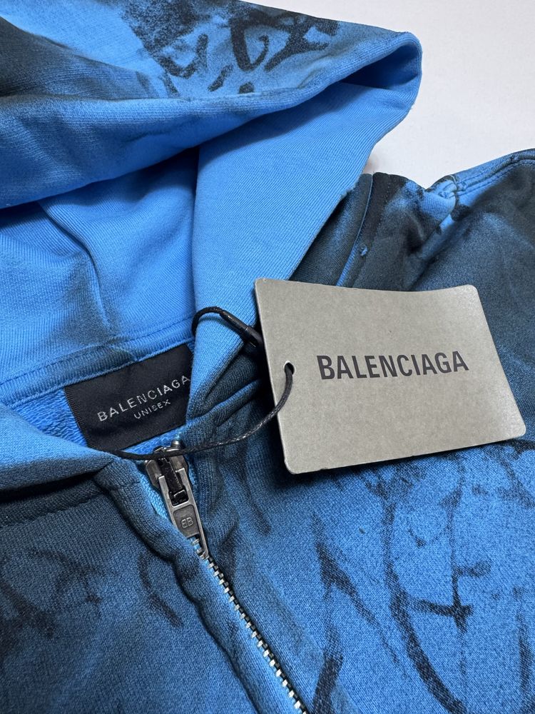 Зіп худі Balenciaga Graffiti Blue Skater Zip up S