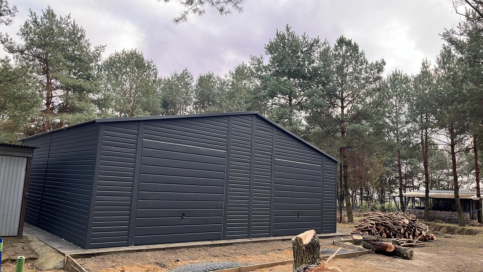 Garaż 7x5 grafit bramy złoty dąb