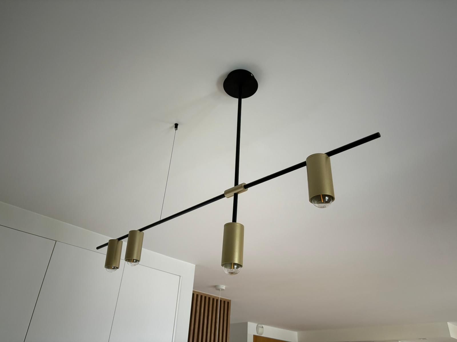 Lampa wisząca sufitowa żyrandol czarno złota 4 punkty NIGRIN SPOT 4
