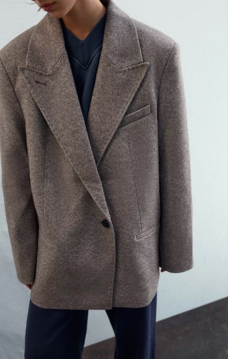 Блейзер Жакет у ялинку з підплічниками ZARA