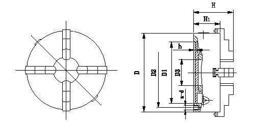 Uchwyt tokarski samocentrujący DIN 250mm / 4 AXON