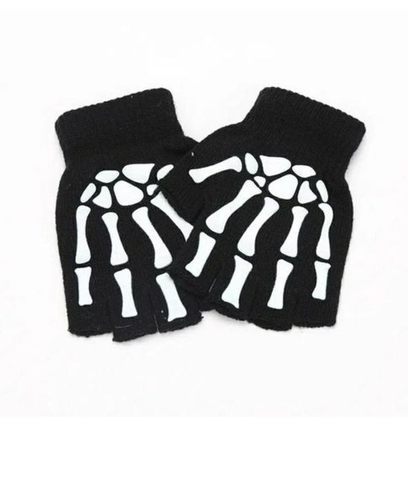 Новые!!! Перчатки скелет митенки без пальцев skater y2k gothic grunge