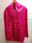 Vestido rosa choque de cerimónia com brilhantes + lenço - Tamanho 42