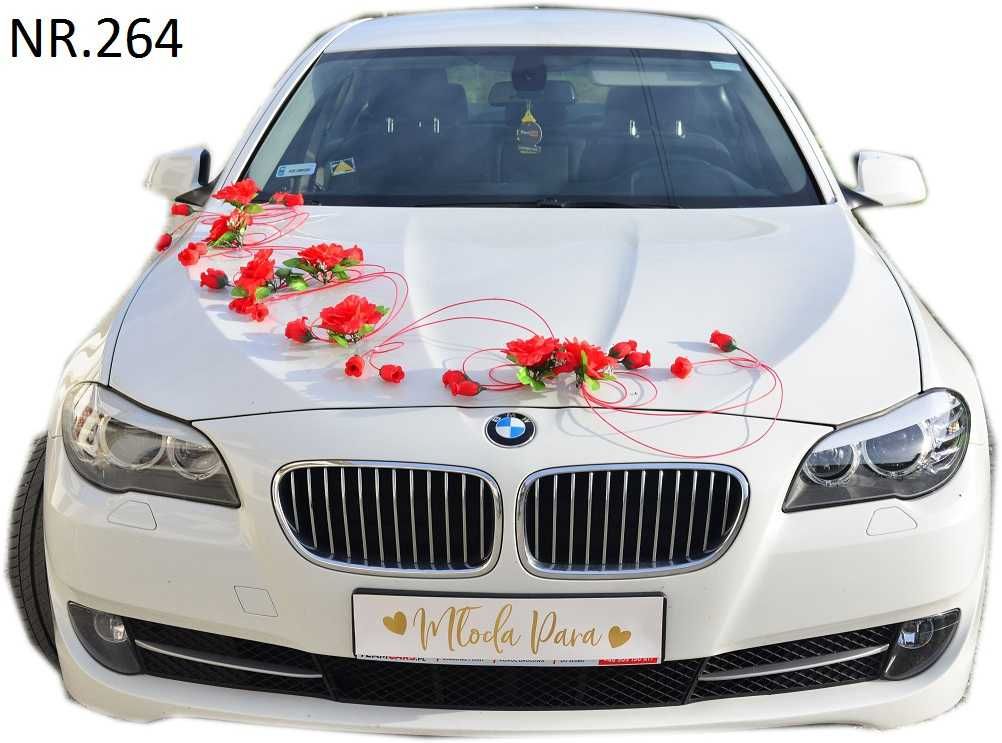 Dekoracje na samochód ślubny.Kwiaty,bukieciki na auto,ozdoby 264