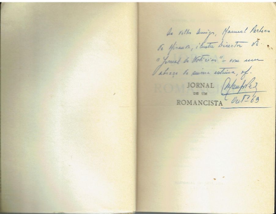 1680 Jornal de Um Romancista I Volume de Manuel de Campos Pereira