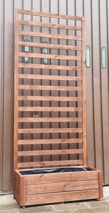 Donica skrzynka ogrodowa na kwiaty z pergolą drabinka