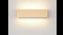 Kinkiet LED z drewna 32 cm na 8,2 cm podświetla górę i dół
