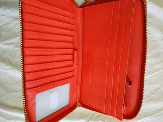 Кошелек- клатч большой кожаный красного цвета Chelmon(США)