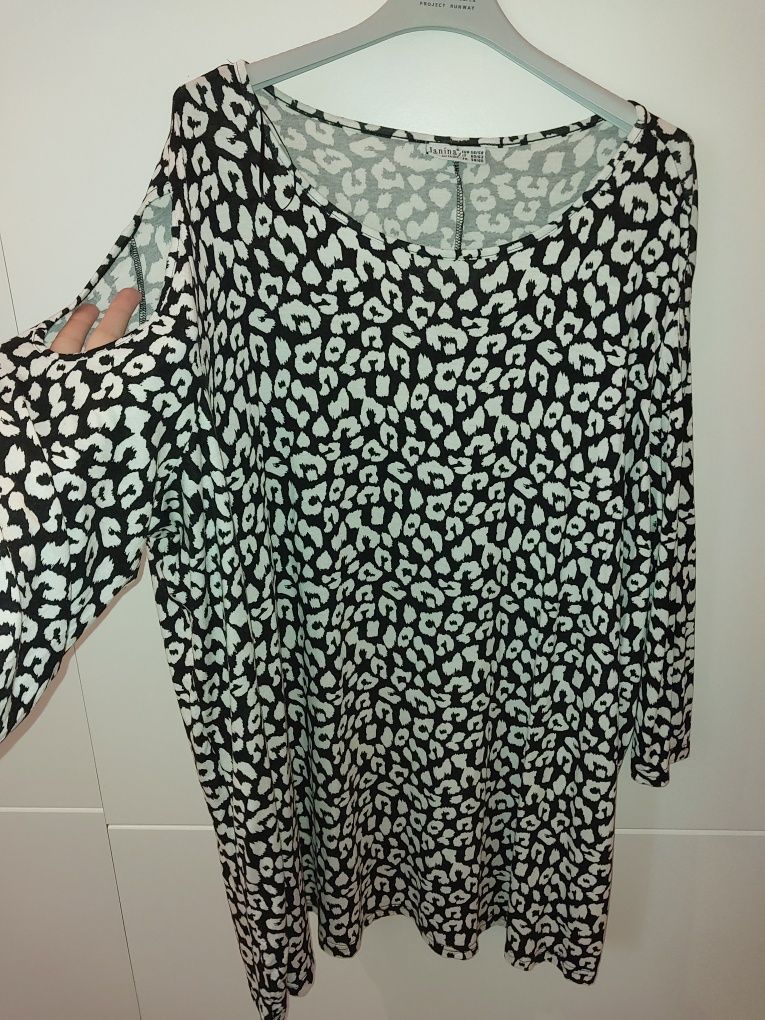 Bluzka w panterke cętki wiskoza plus size 56/58