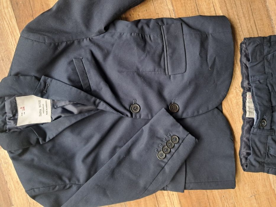 Garnitur chłopięcy granatowy 104 Zara wesele marynarka tailored fit