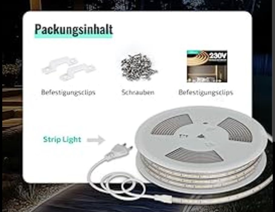 Taśma LED GZBTech 15m | 3000K Ciepła biel | 230V | IP65 | 15W/m