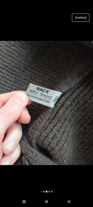 Oryginalny Niemiecki wojskowy sweter z 1983r. 100% wełna