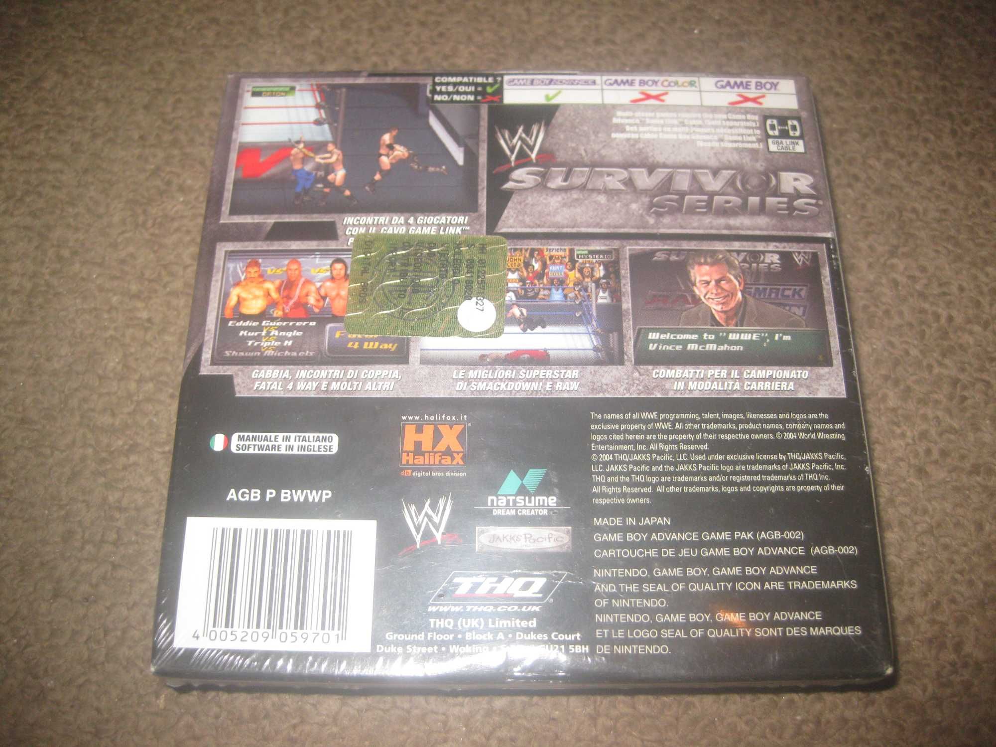 Jogo "WWE Survivor Series" para Nintendo Game Boy Advance/Selado!