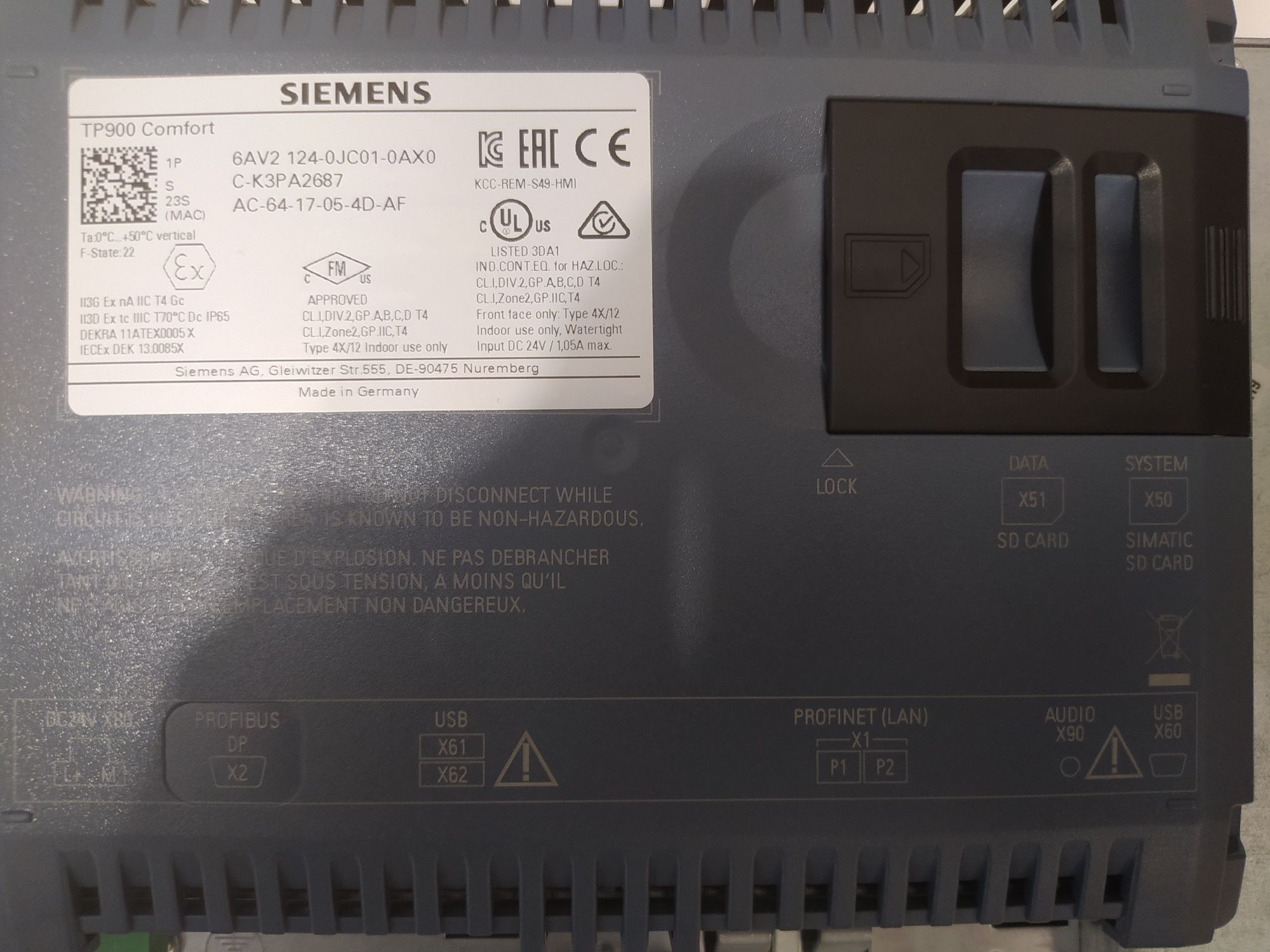 Siemens tp900 Comfort 6AV2 124-0JC01-0AX0 tia portal hmi op simatic