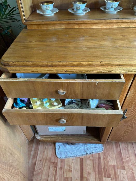 Kredens drewniany, meble holenderskie, vintage,  szafka, witryna