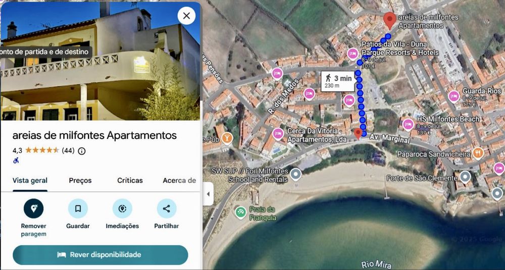 Apartamentos Areias de Milfontes a 100m da praia - AL