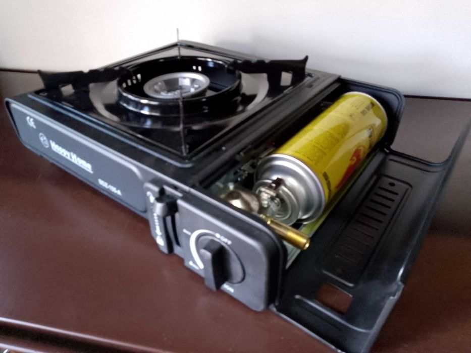 KUCHENKA 2W1 na KARTUSZ turystyczna polowa GAZ sama kuchenka z walizka