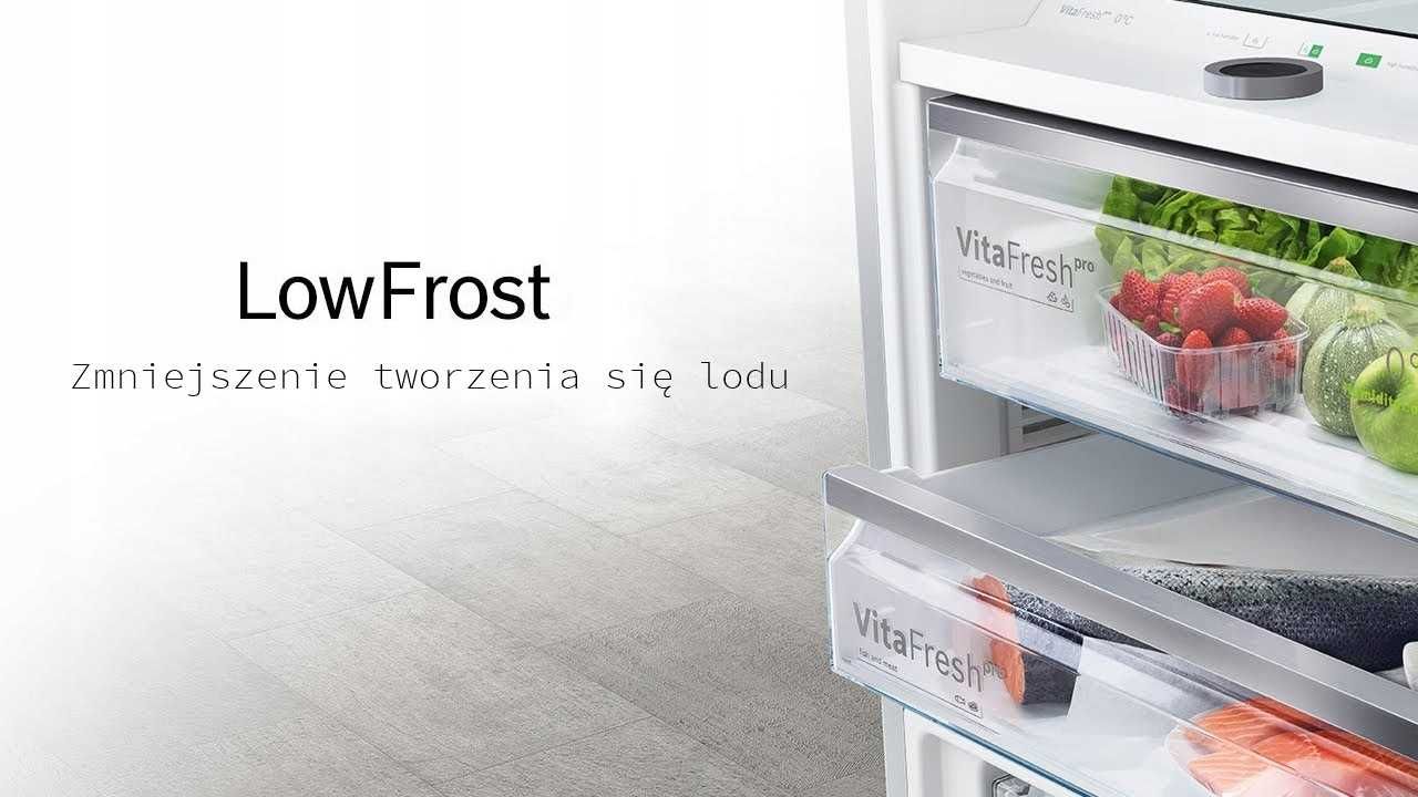 Lodówka INOX 152 cm z zamrażarką, Low Frost, 174L - Cicha i oszczędną