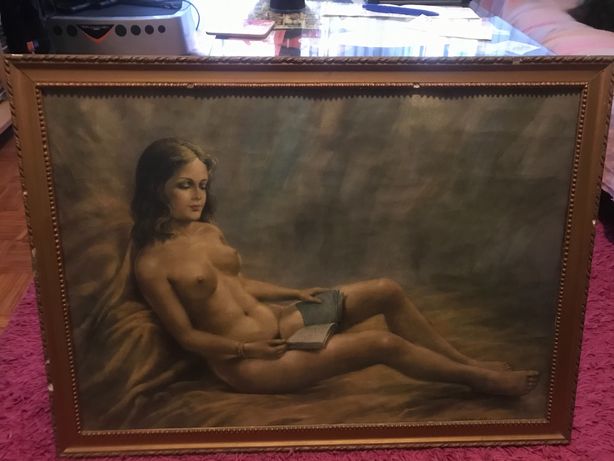 Quadro/Pintura mulher nudez antigo