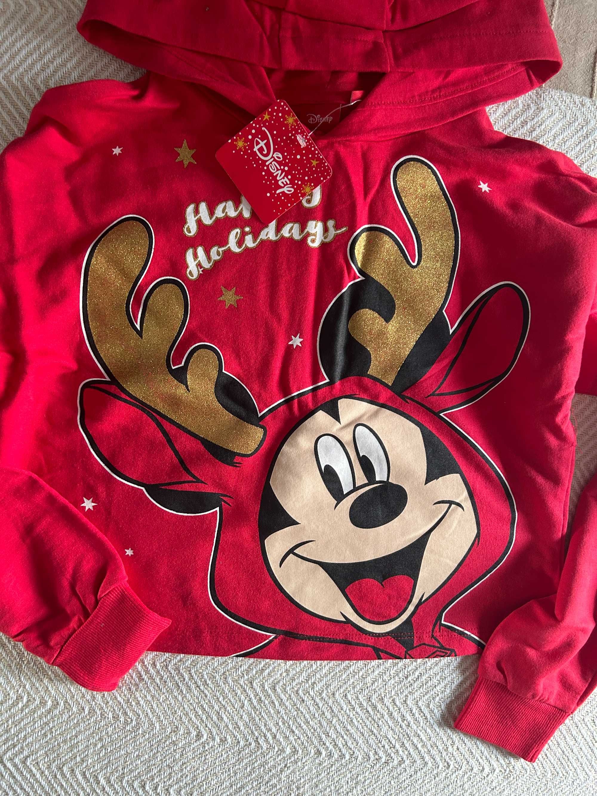 NOWA świąteczna bluza z kapturem Myszka Minnie Mickey 146/152 cm