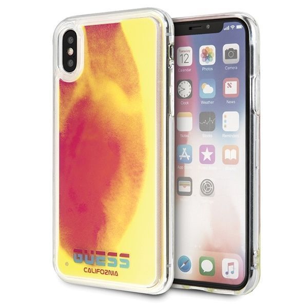 Etui Ochronne Guess California Glow In The Dark Różowe dla iPhone X/Xs