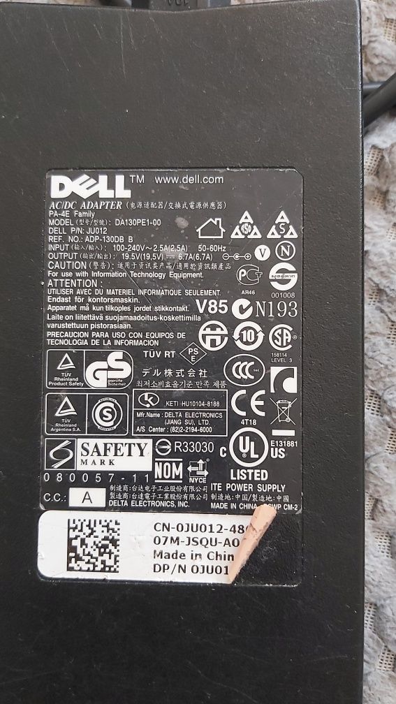 Orginalna, mocna ładowarka do laptopów Dell 130W