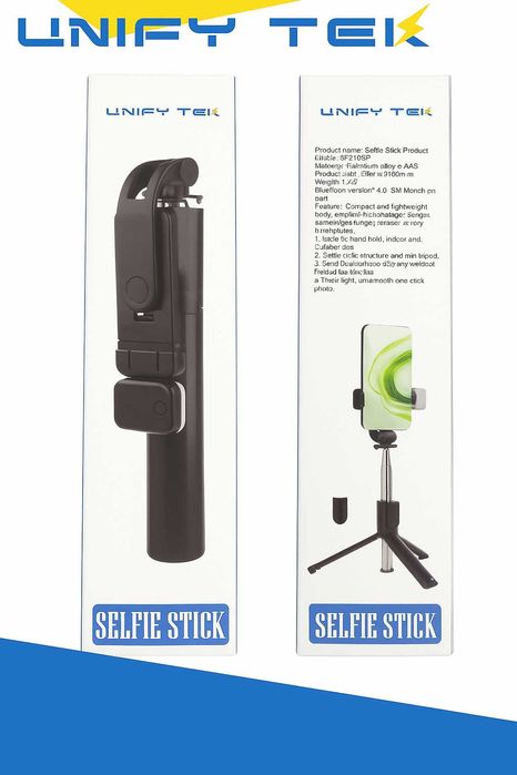 Selfie stick statyw - składany kijek do zdjęć z pilotem i statywem 3w1