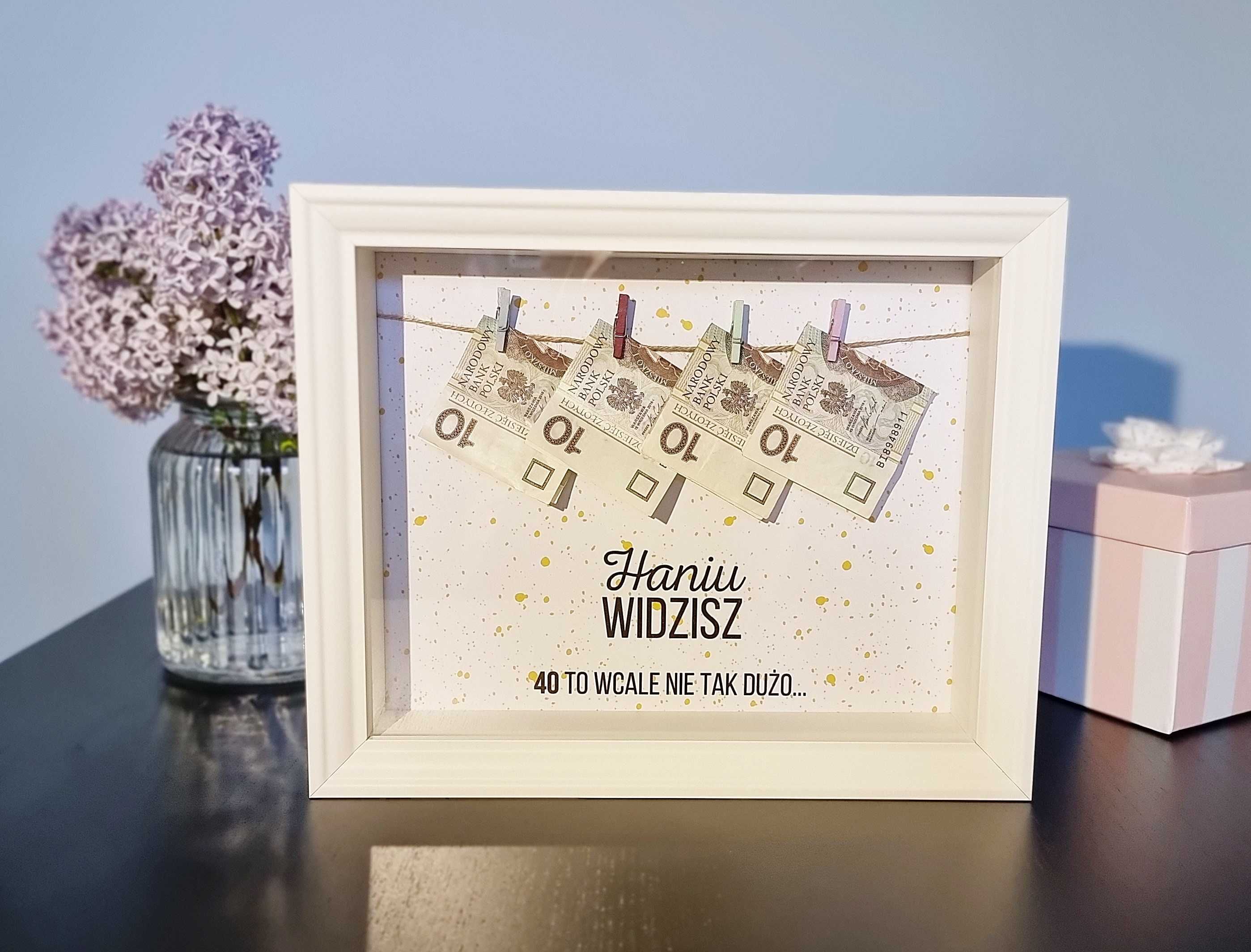 prezent ślubny, pierwszy milion, okrągłe urodziny, banknoty w ramce 3D