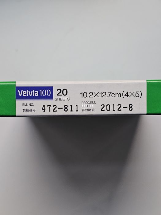 Película filme Fujichrome Velvia 100 20 folhas