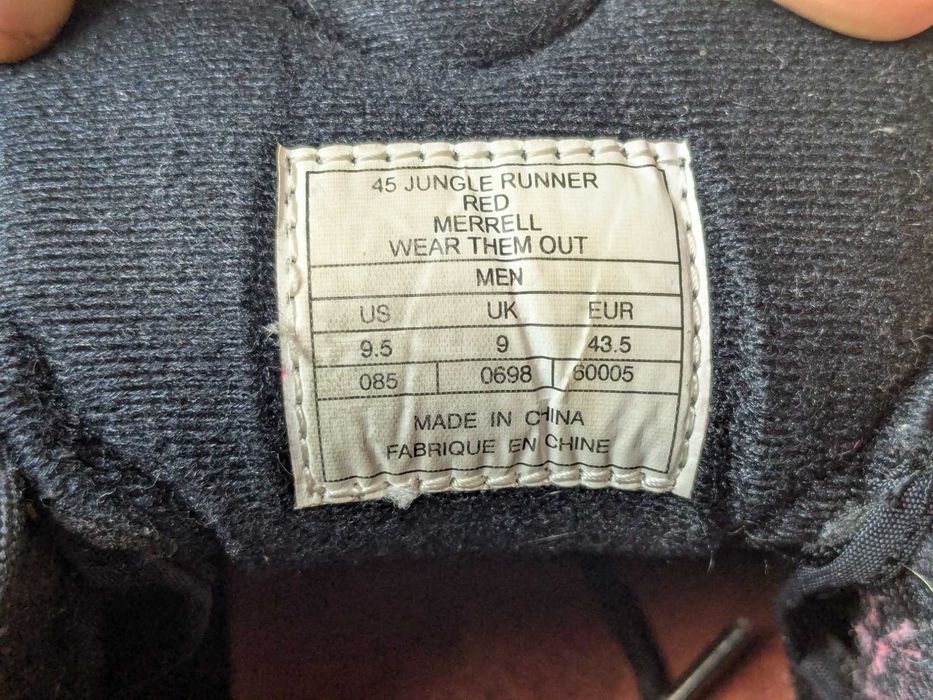 Трекинговые ботинки Merrell 45 Jungle Runner 43.5,  стелька 27.5см