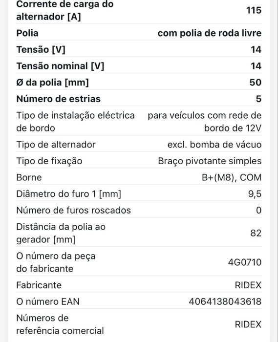 Alternador Mitsubishi/Mercedes