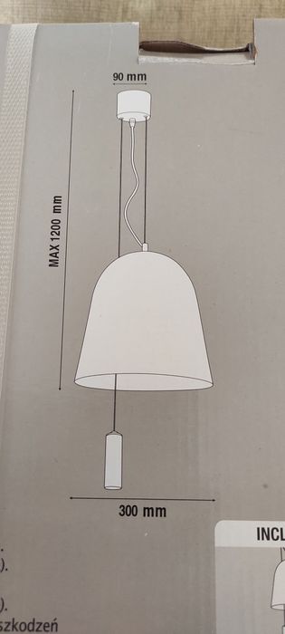 2 lampy wiszące LAKIDA białe 
Wykonana jest z metalu w kolor