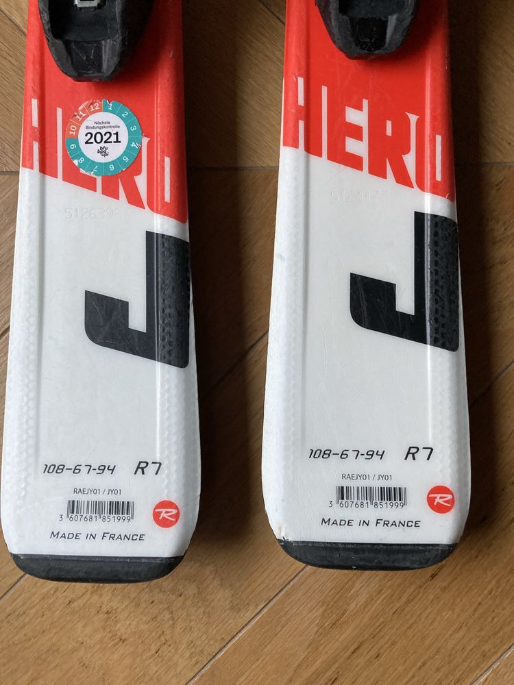 Narty dla dziecka Rossignol HERO J 110cm z wiązaniami