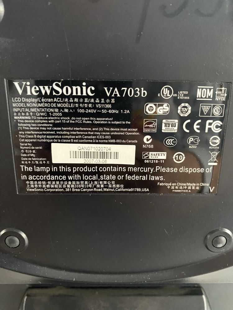 Монітор Viewsonic VA903b, VA703b