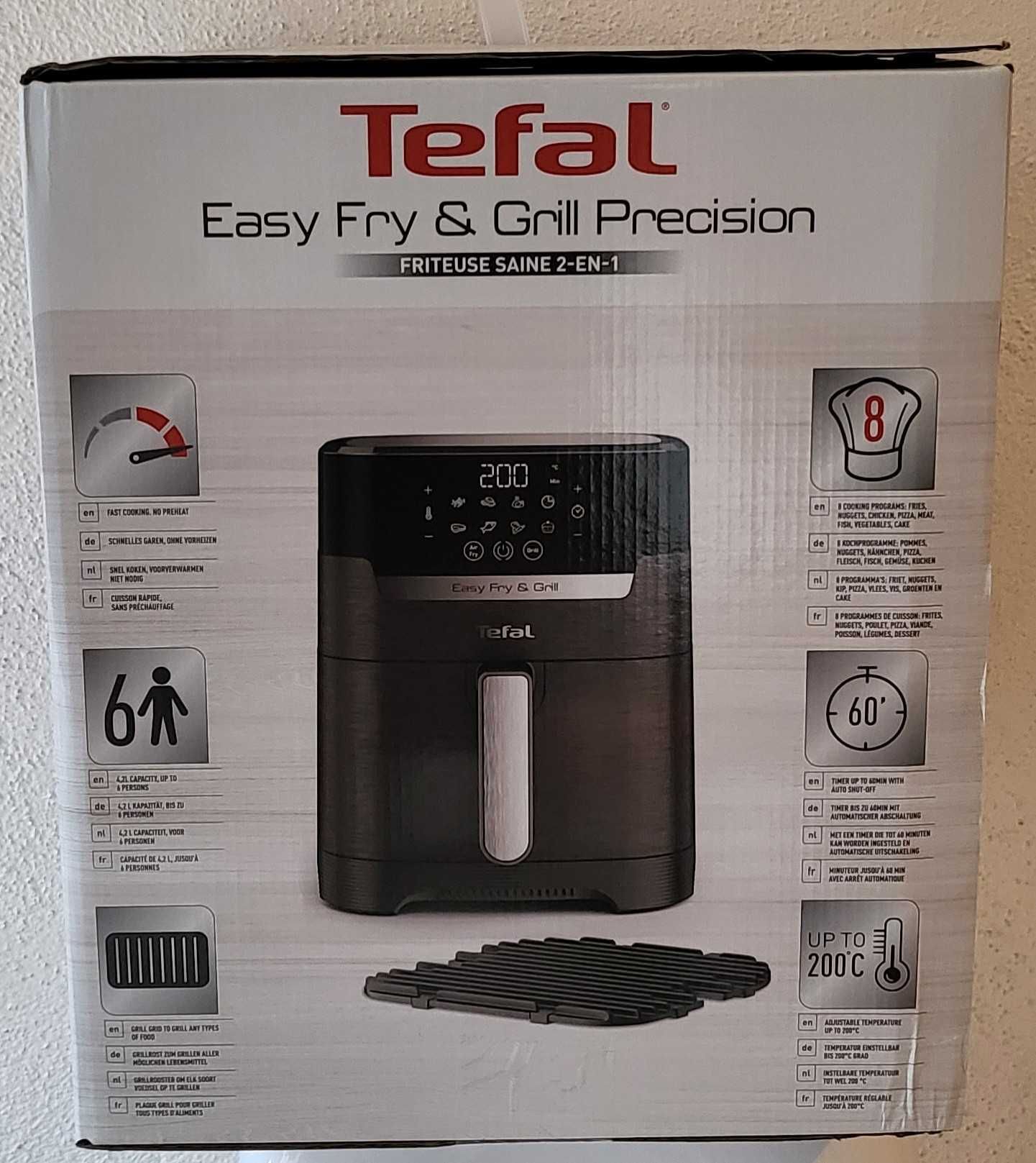 Fritadeira Air Tefal Fryer Easy Fry & Grill EY5058 4,2L 1550W, Nova