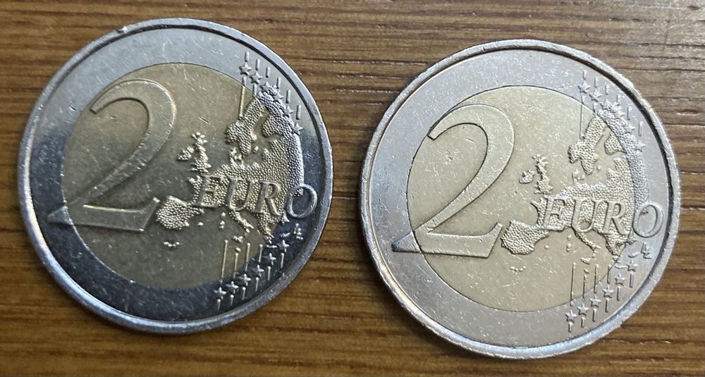 2 moedas de 2€ comemorativas