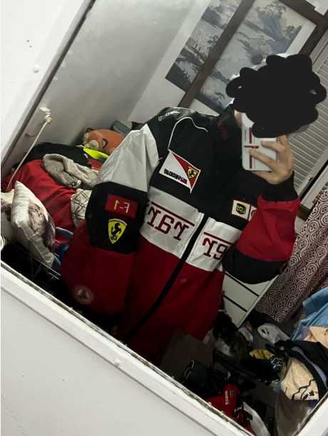 Fato de corrida F1, Ferrari, traje de corrida totalmente bordado