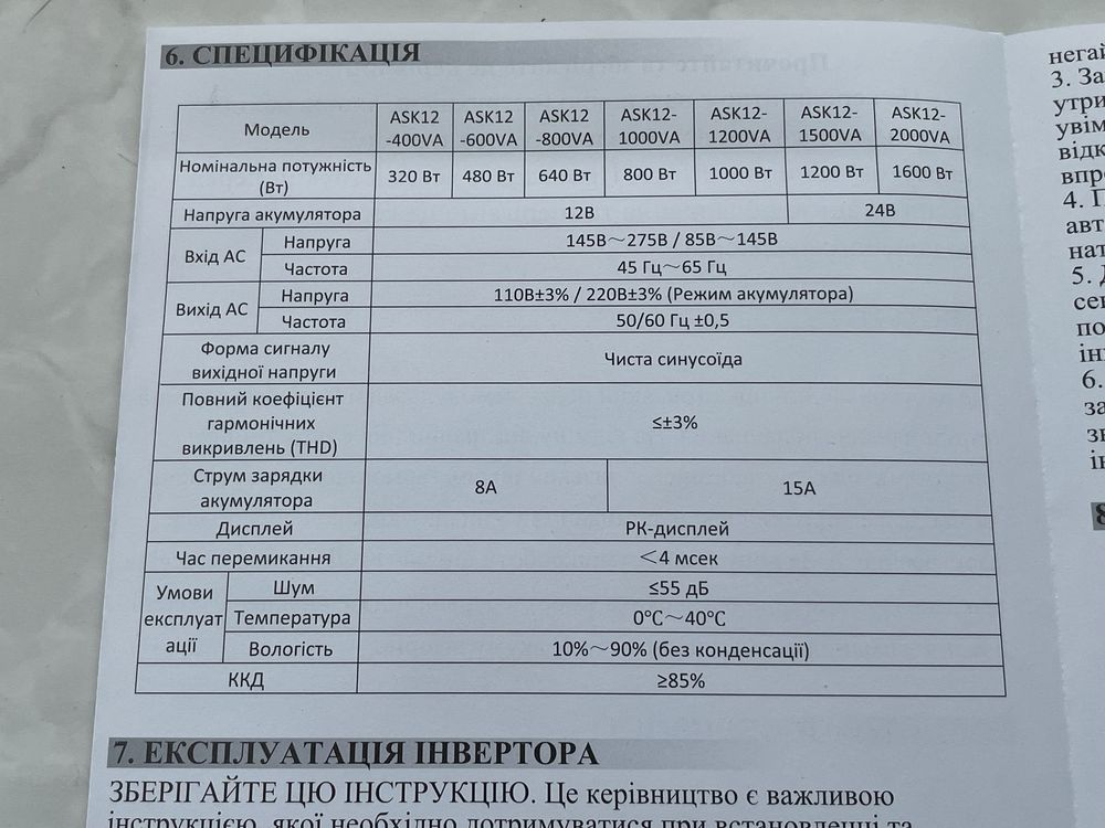 Інвертор з чистою синусоїдою Altek ASK12-400VA 320 Вт перетвор напруги